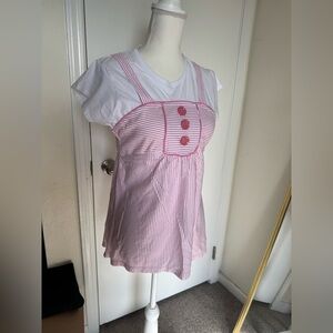 Y2K Vintage Route 66 Adorable pink pinstripe Kids Size X-large 14-16